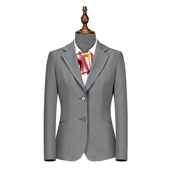 两扣灰色女西服