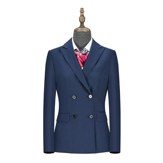 双排扣暗格子女西服