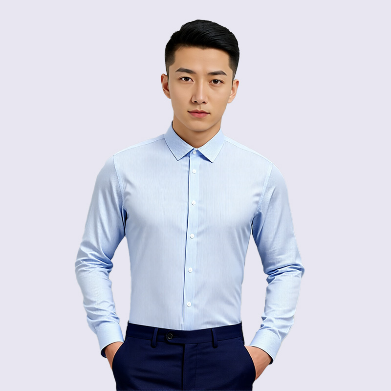 男式正装全棉长袖免烫衬衫