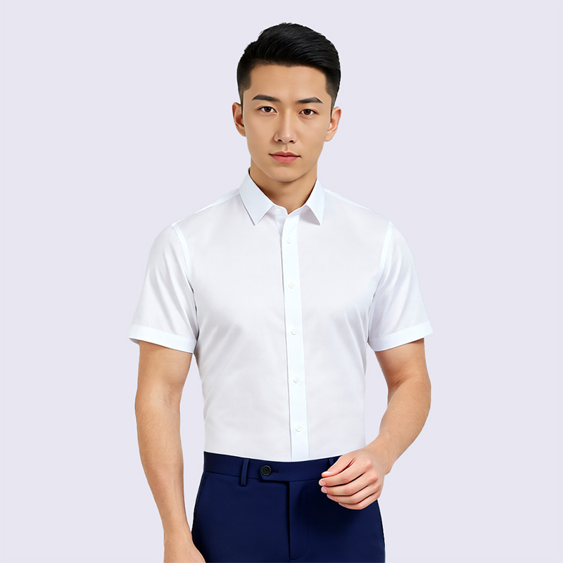 男式正装短袖全棉免烫衬衫