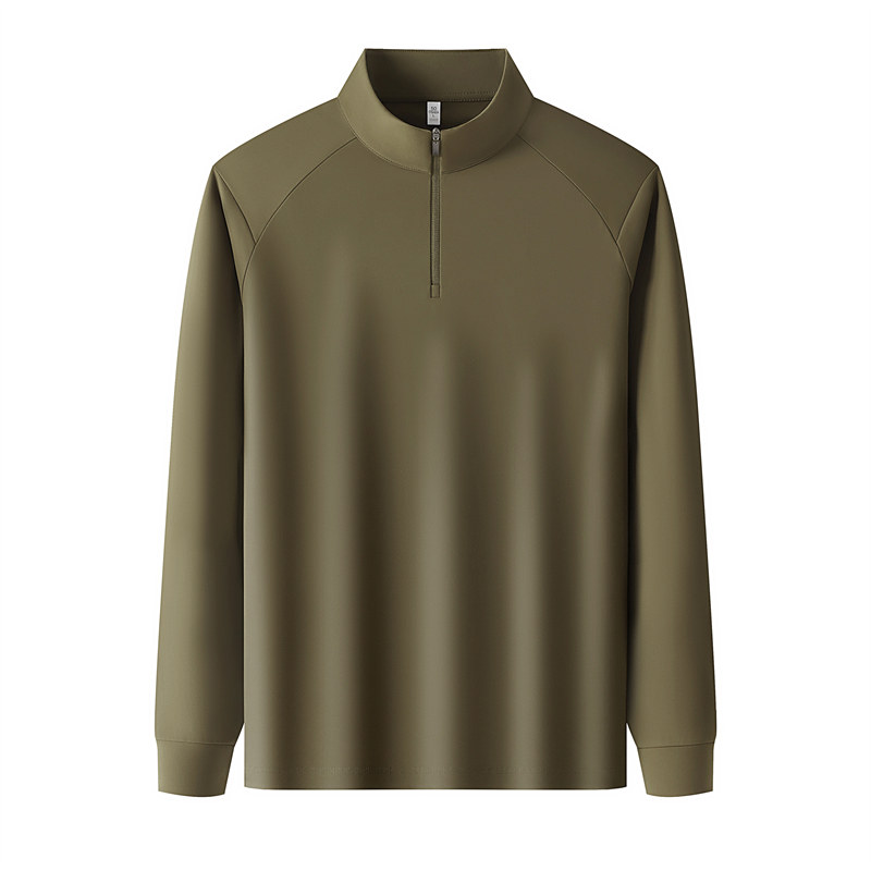 7A抗菌双面磨毛半拉链立领长袖582